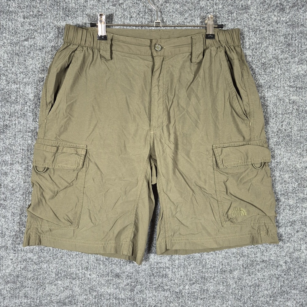 The North Face Shorts Mens M Green Pocket Cargo Lightweight Nylon Hiking